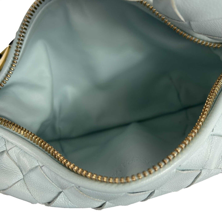 Bottega veneta - Mini Jodie Knotted Leather Washed Teal Blue Teen - Brand New
