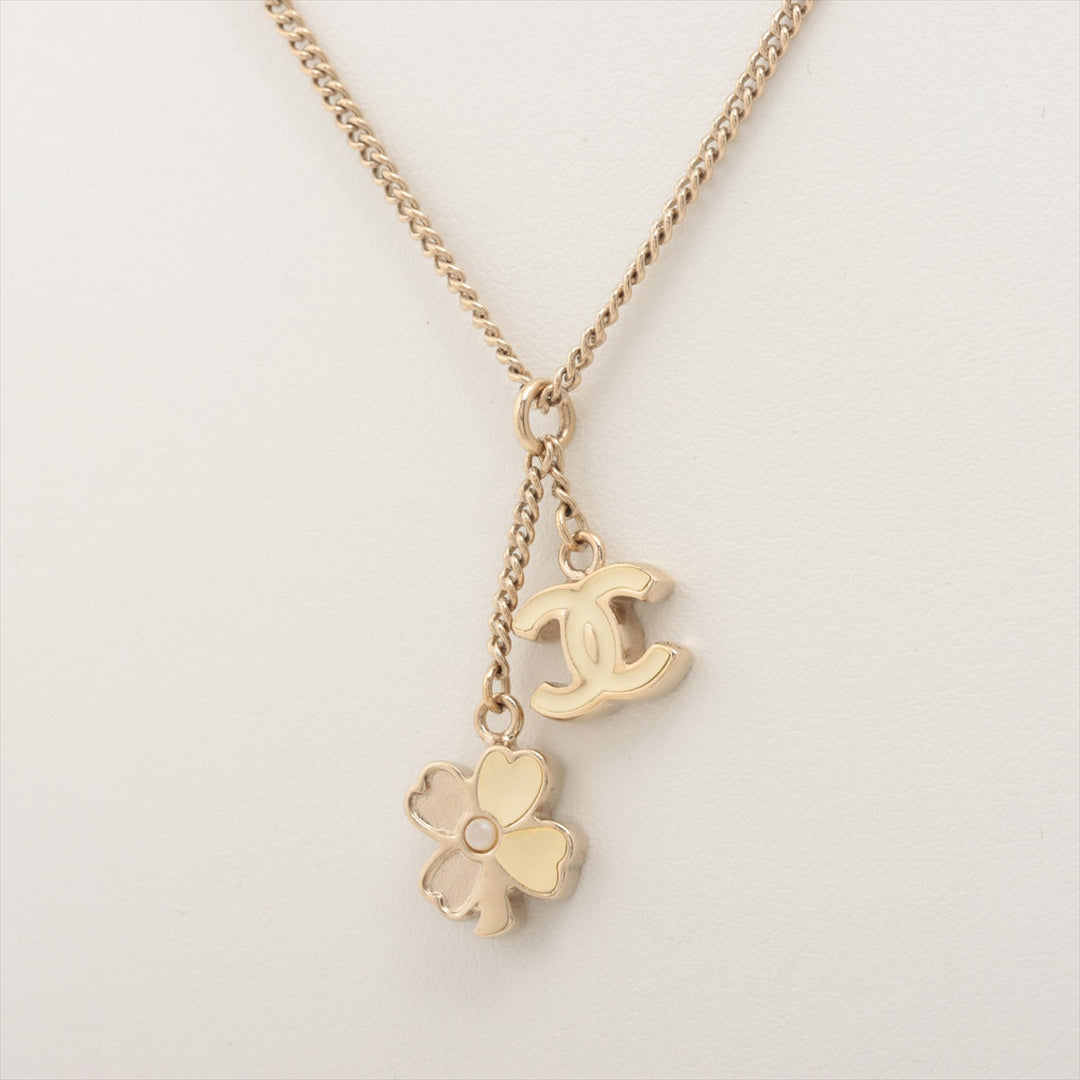 Top Quality Chanel Coco Clover 07P Necklace GP   Pearl G
