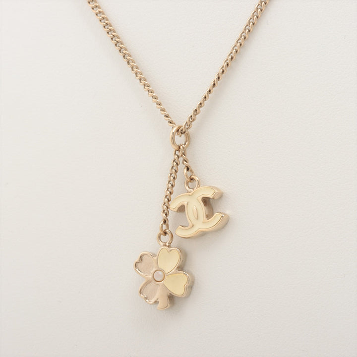 Top Quality Chanel Coco Clover 07P Necklace GP   Pearl G