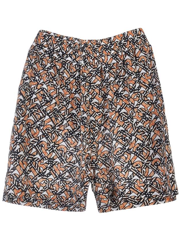 Burberry Tawney Monogram Logo Print Silk Shorts