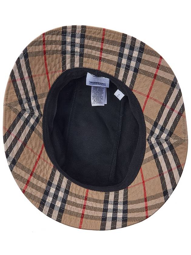Burberry Check Pattern Bucket Hat Beige