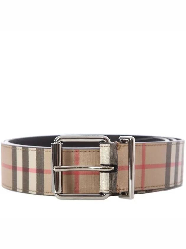 Burberry Men's Check Leather Belt Beige