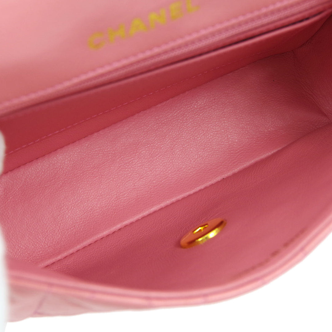 Top Quality Chanel * 1989-1991 Pink Lambskin Border Flap Bag