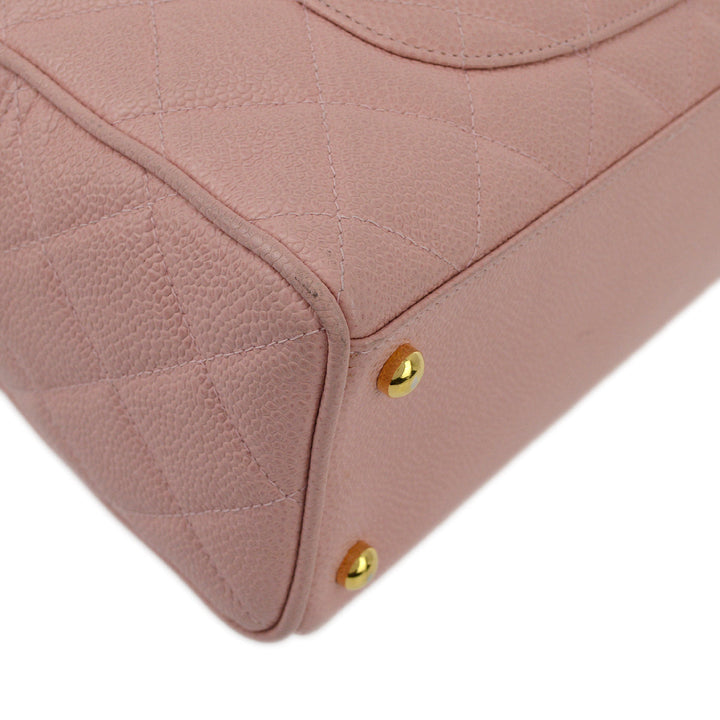 Top Quality Chanel Pink Caviar Bowling Bag 27