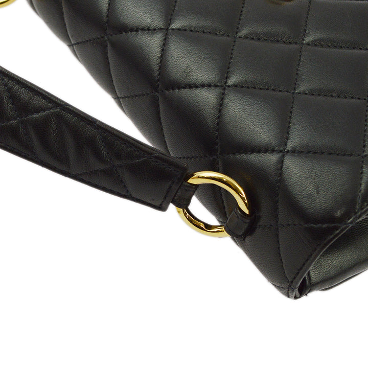 Top Quality Chanel Black Lambskin Straight Flap Handbag