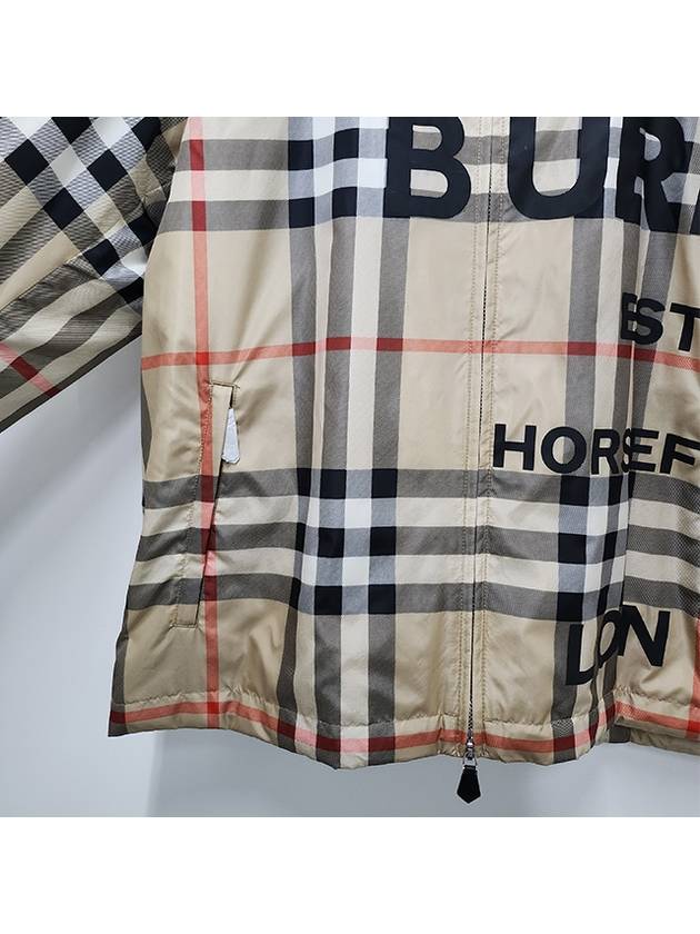 Burberry Men's Horseferry Print Check Hoodie Zip-up Beige