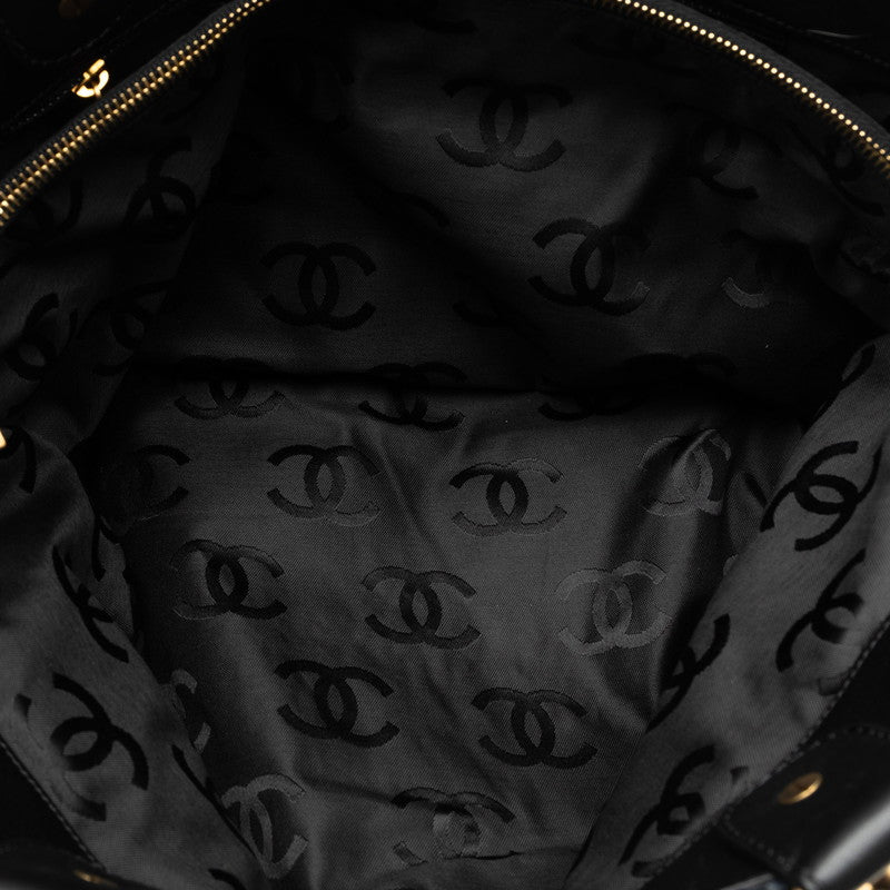 Top Quality Chanel Black Straw Chain Tote Handbag