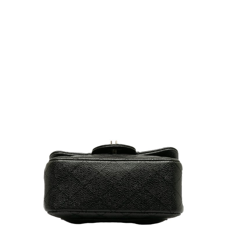 Top Quality Chanel Top Quality Chanel Mini Mattress Shoulder Bag Caviar Skin Black Silver