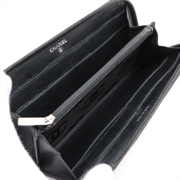 Top Quality Chanel Combon Line in Round  Wallet Black Silver  13th Series Seal Coloring