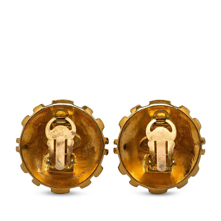 Top Quality Chanel Coco Mark Earrings Plated Gold Women's