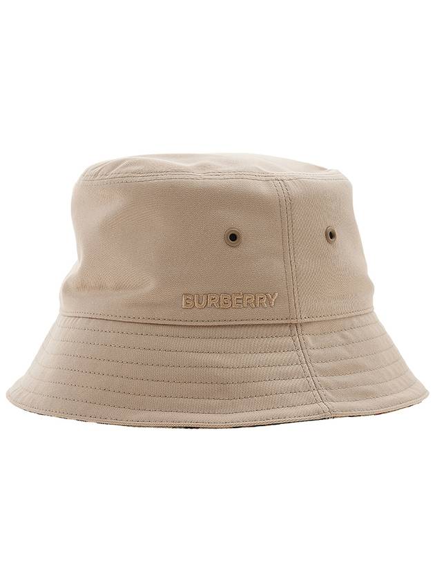 Burberry Embroidered Logo Cotton Gabardine Bucket Hat Honey