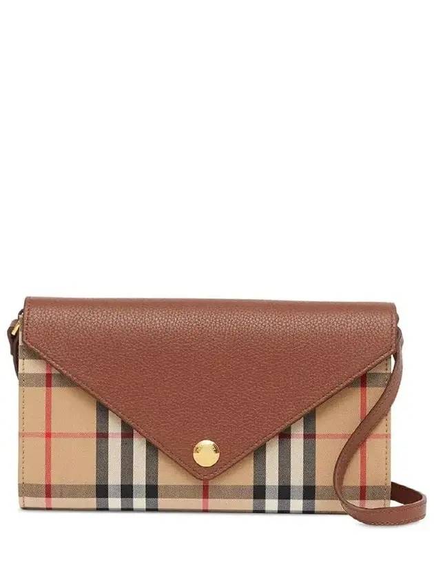 Burberry Vintage Check Strap Long Wallet Brown