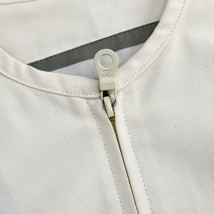 Top Quality Chanel Spring 2001 Sport Line Zip Up Jacket Ivory #38