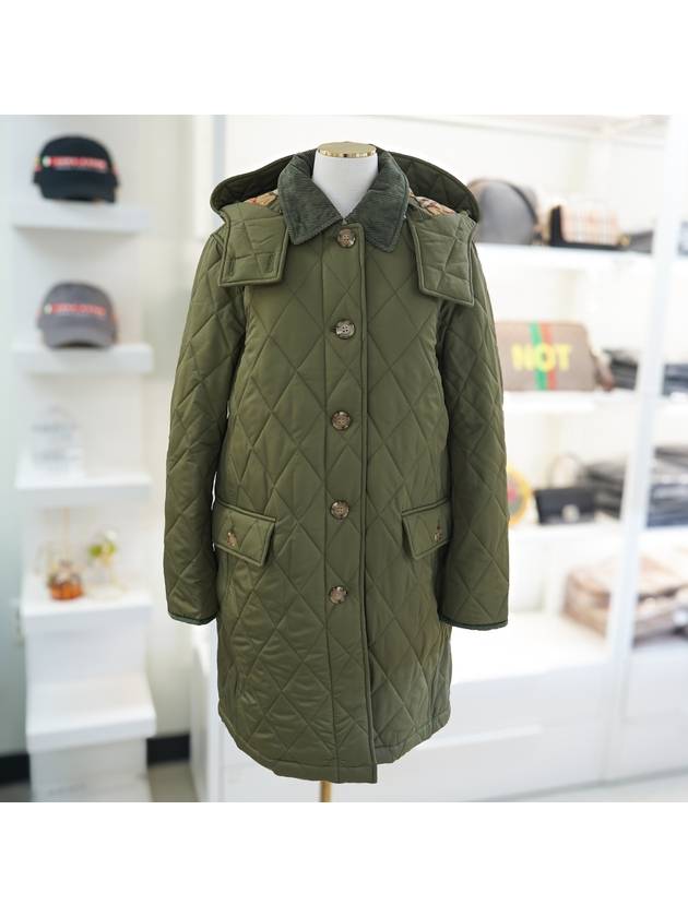 Burberry WoMen's Dereham Long Quilted Jacket Green