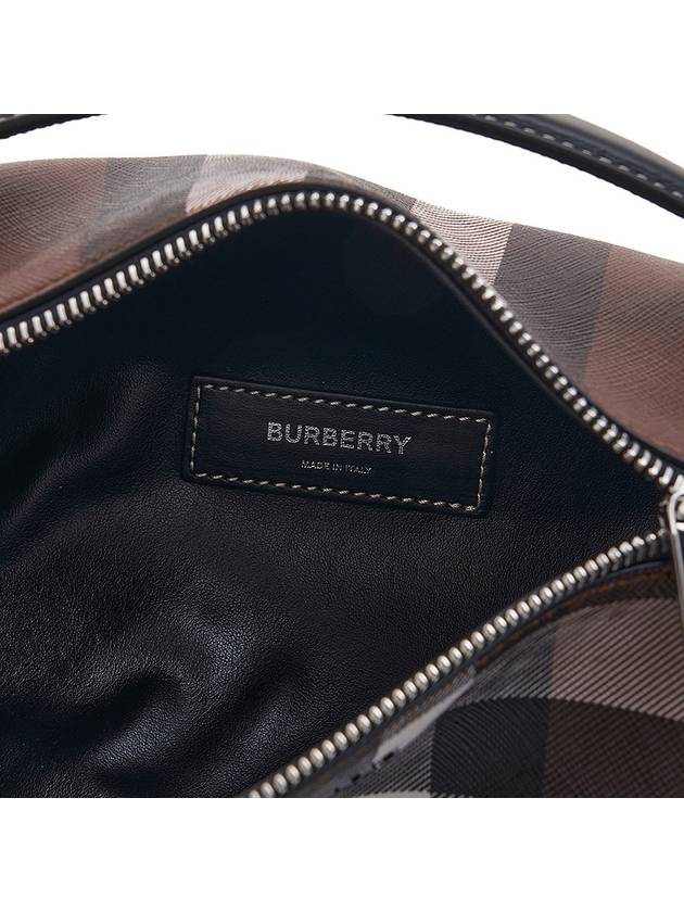 Burberry Sound Check Print Leather Cross Bag Dark Birch Brown