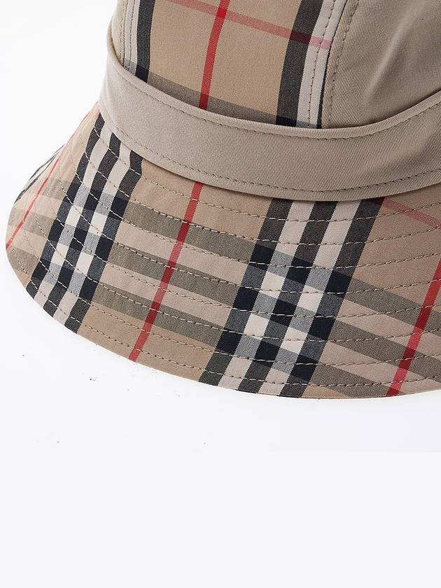 Burberry Check Pattern Bucket Hat Beige