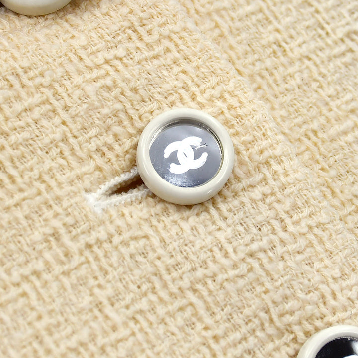 Top Quality Chanel Collarless Jacket Ivory 95C #36