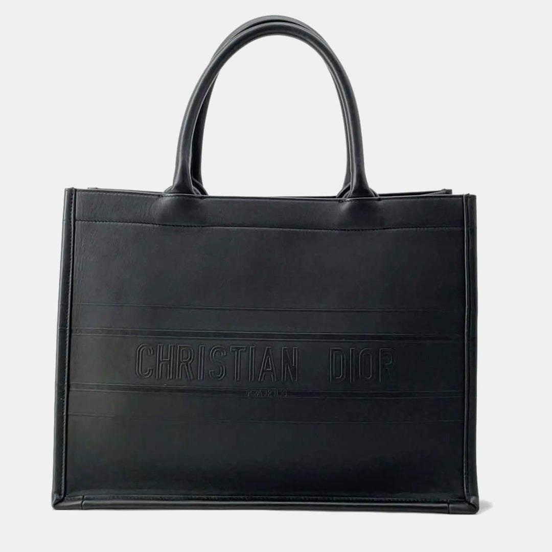 Top quality Dior Black Leather Medium Book Tote Tote Bag