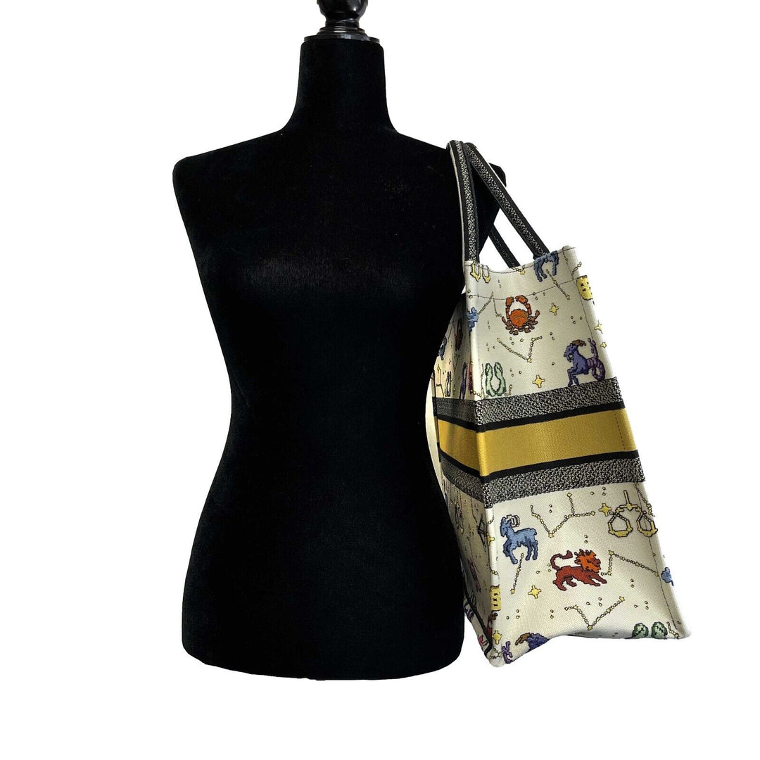 Top quality Dior - NEW 2022 Large Pixel Zodiac Embroidered Canvas Book Tote