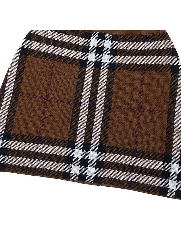 Burberry Check Jacquard Mini Pencil Skirt Brown