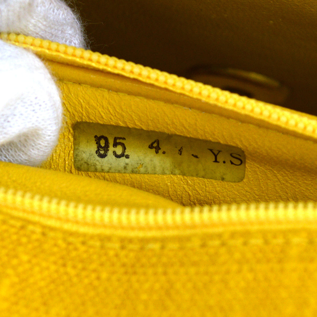Top Quality Chanel * 1991-1994 Diana Small Yellow Linen