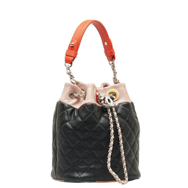 Top Quality Chanel Chain Matrasse Chain Handbag 2WAY Black Pink Multicolor Lambskin  CHANEL