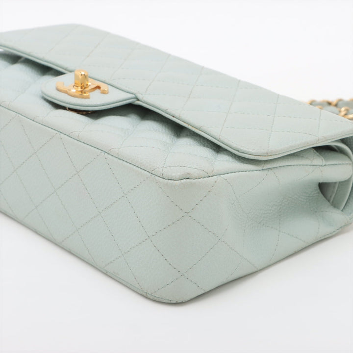 Top Quality Chanel Matrasse 25 Caviar S Double Flap Double Chain Bag Blue G  7th A01112