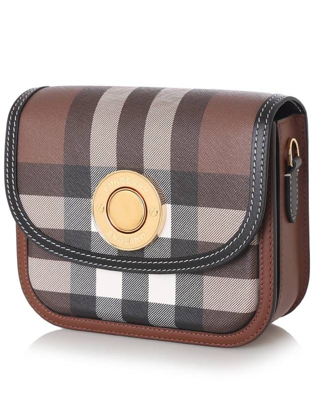 Burberry Elizabeth Check Leather Small Shoulder Bag Brown