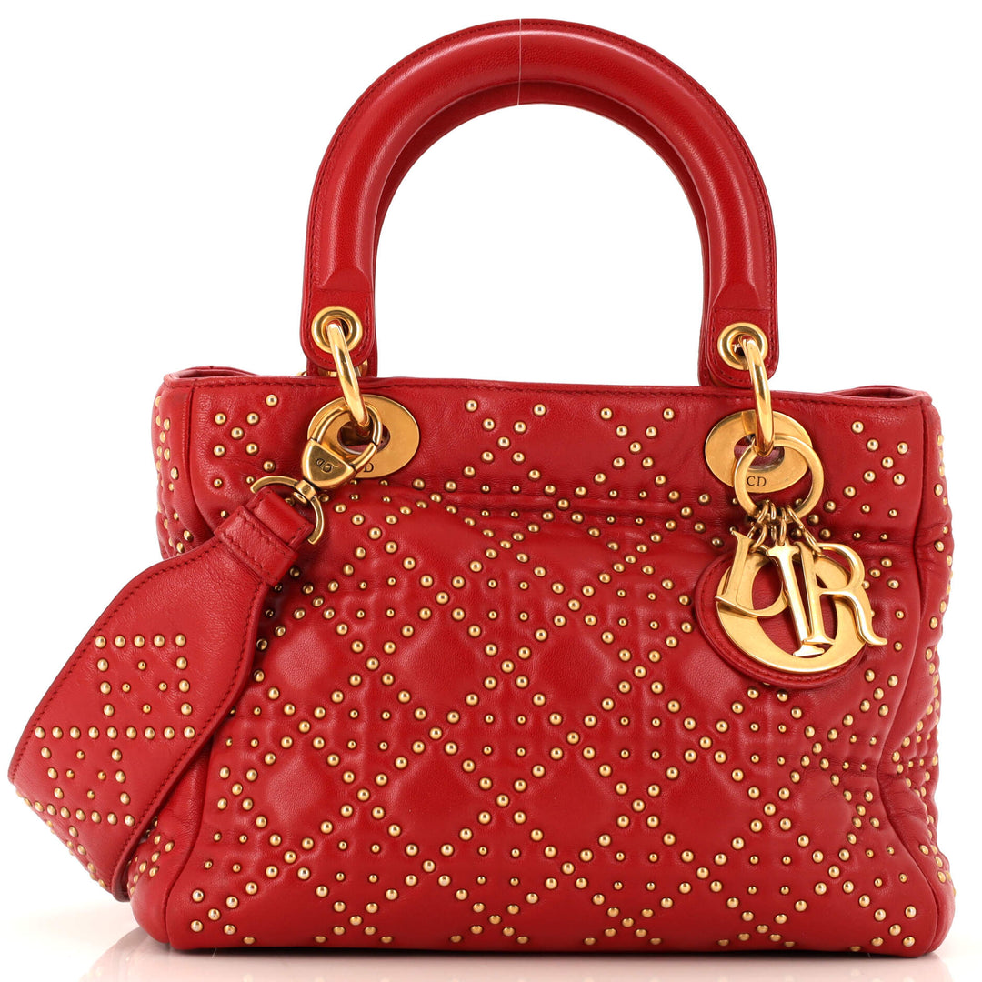Top quality Dior Supple Lady Top quality Dior Bag Cannage Studded Lambskin Medium