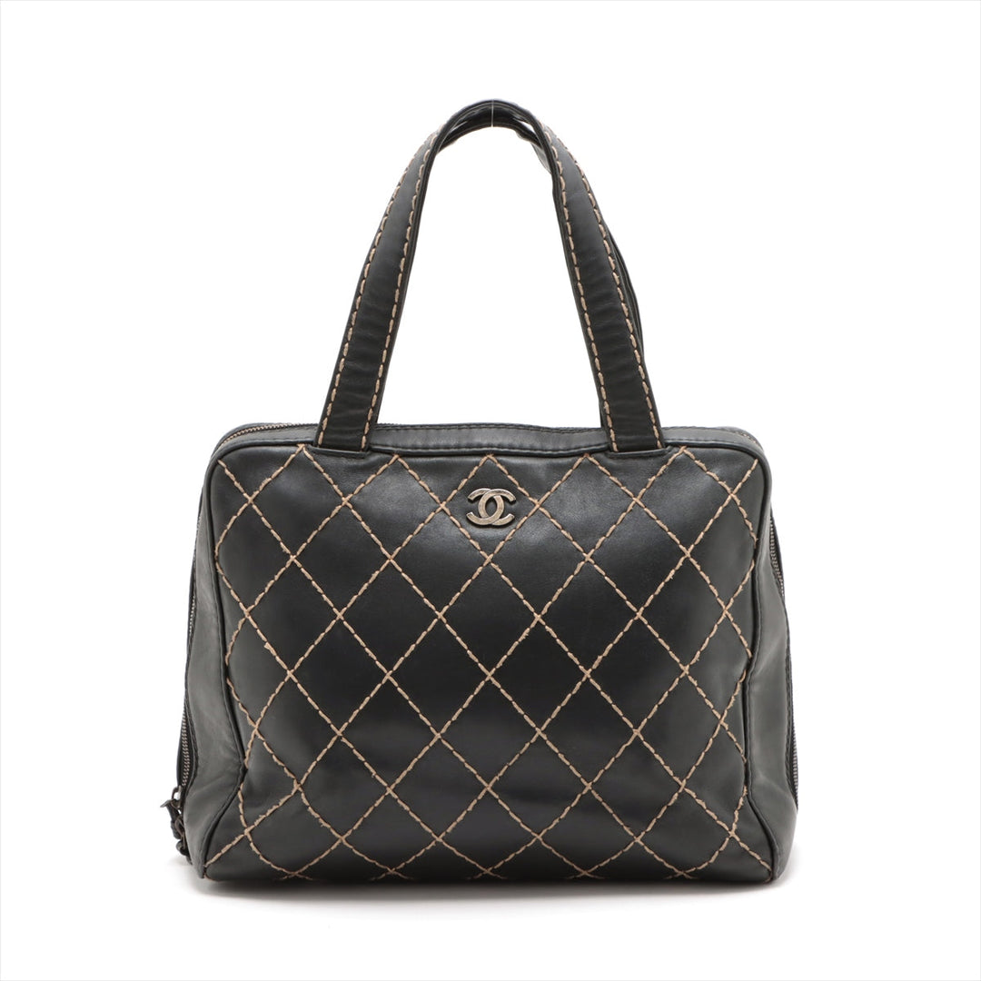 Top Quality Chanel WILDSTECH Lambskinkin Tote BAG BLACK GAMMETALIC GOLD WOakSHIP 6TH EARTH  LOVE MARKET SHOP