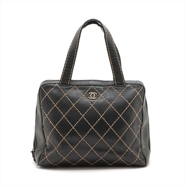 Top Quality Chanel WILDSTECH Lambskinkin Tote BAG BLACK GAMMETALIC GOLD WOakSHIP 6TH EARTH  LOVE MARKET SHOP