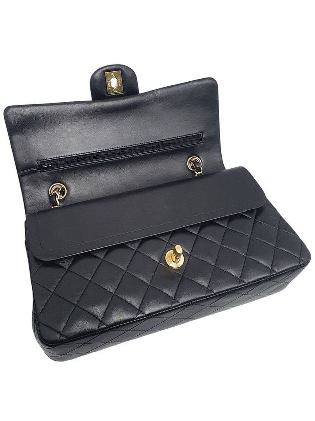 A01112 Black Lambskin Gold Classic Medium Chain Shoulder Bag Chanel