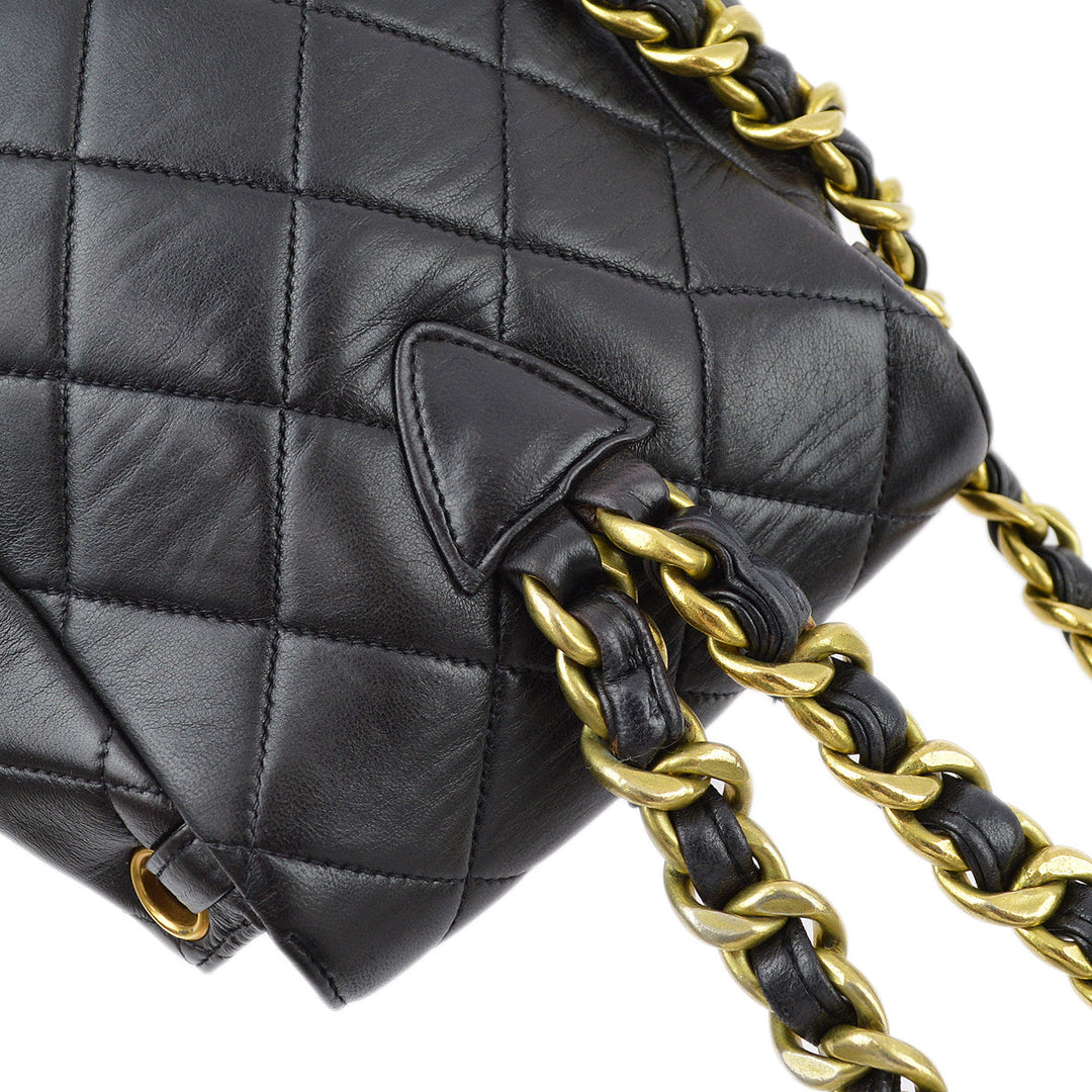 Top Quality Chanel Black Lambskin Duma Backpack Small