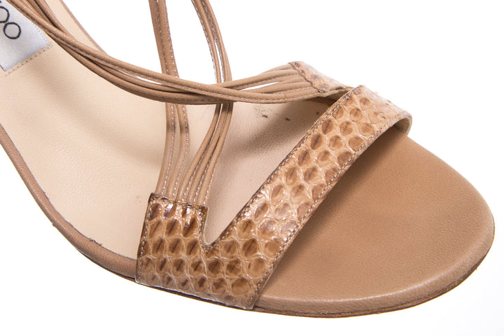 Jimmy Choo Tan Snake Heels SZ 40.5