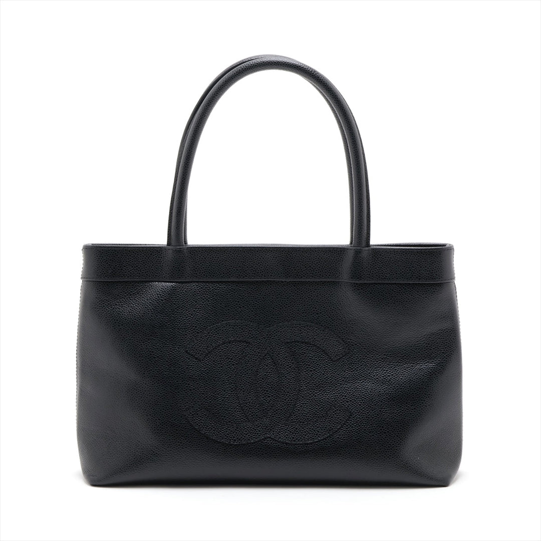 Top Quality Chanel Coco Caviar S Handbag Black Gold  9th