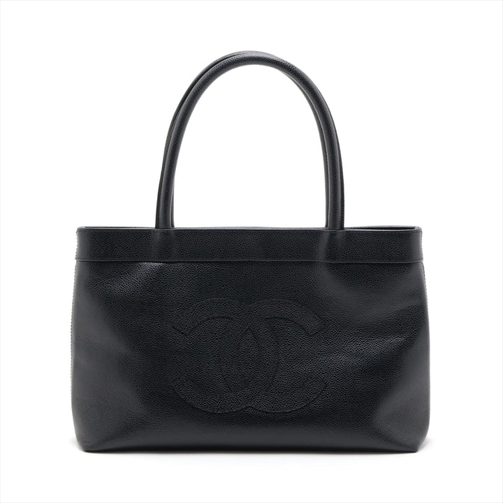 Top Quality Chanel Coco Caviar S Handbag Black Gold  9th