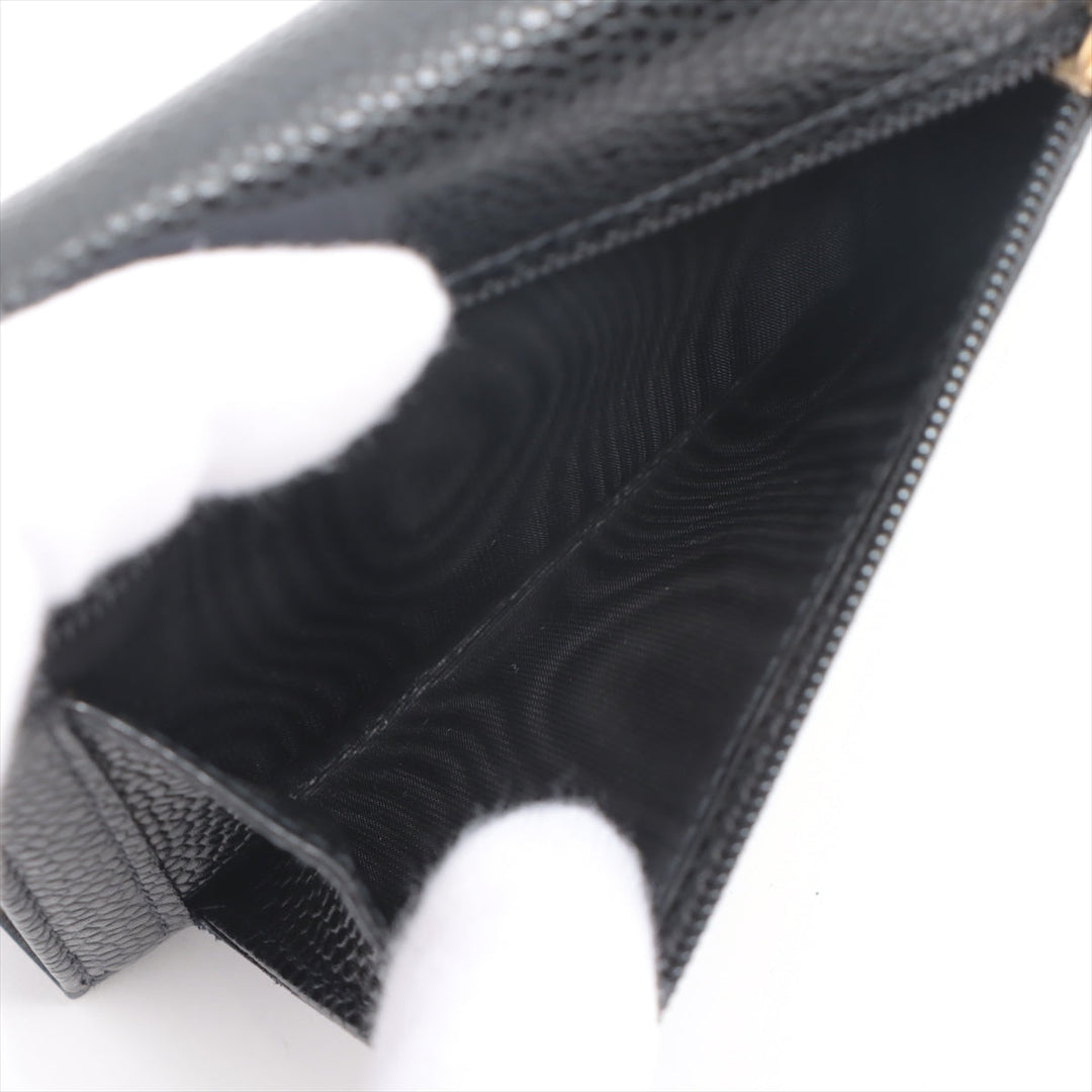 Top Quality Chanel Coco Caviar S Compact Wallet Black Gold  8th