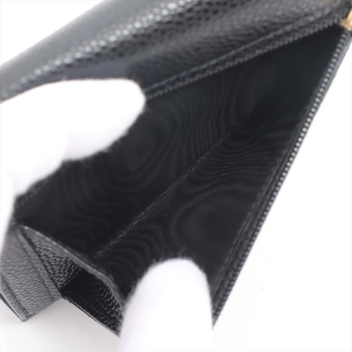 Top Quality Chanel Coco Caviar S Compact Wallet Black Gold  8th