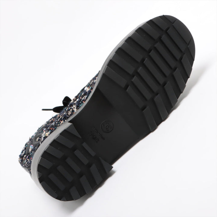 Top Quality Chanel COCOMARK TWIDE SHORT BOOTS 37.5 LADY BLACK X NAIBI G35154 PERLE  LOVE MARKET SHOP