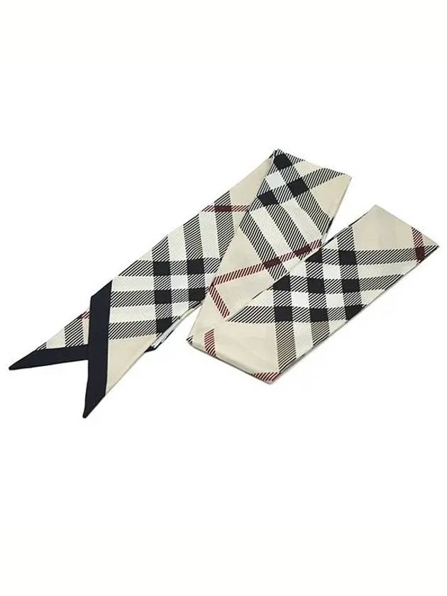 Burberry Skinny Check Silk Scarf Stone