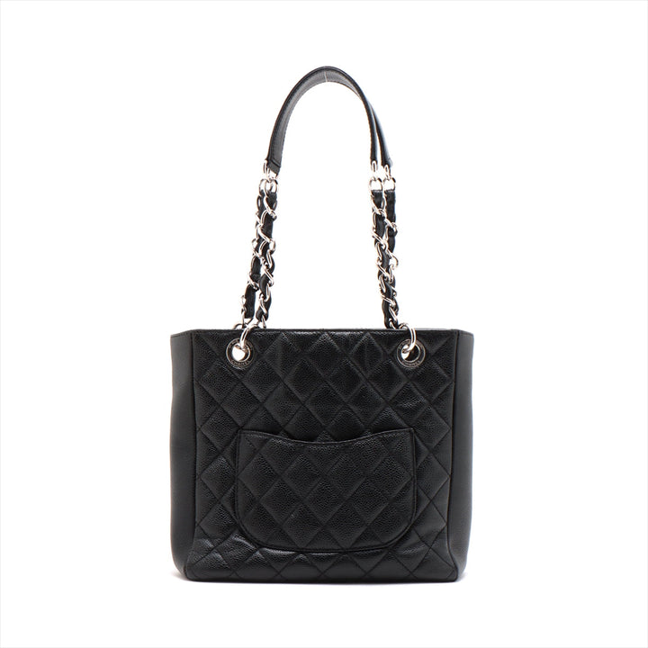 Top Quality Chanel PST Caviar S Tote Top Bag Black Silver Gold  15th