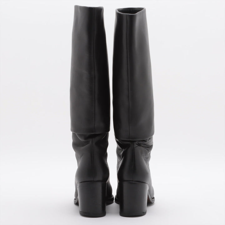 Top Quality Chanel Coco Leather Long Boots 36  Black G27808 Lift