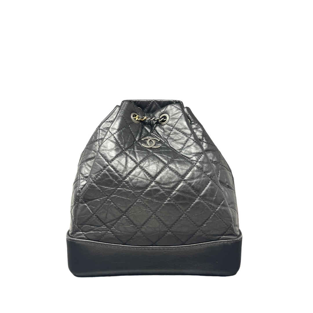 Top Quality Chanel Top Quality Chanel Aged Calfskin Quilted Small Gabrielle Backpack Black - Black