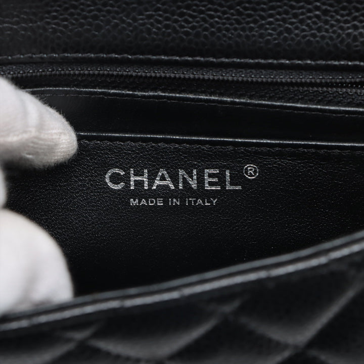 Top Quality Chanel Mini Matrasse Caviar S Single Flap Single Chain Bag Black Silver  19th