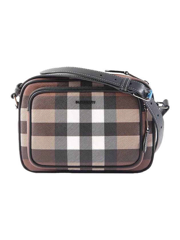 Burberry Men's Check Logo Messenger Cross Bag Brown
