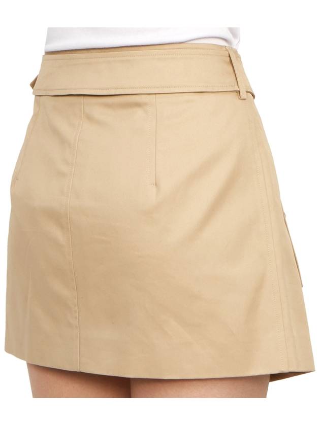 Burberry WoMen's Cotton Gabardine Mini Trench A-Line Skirt Beige