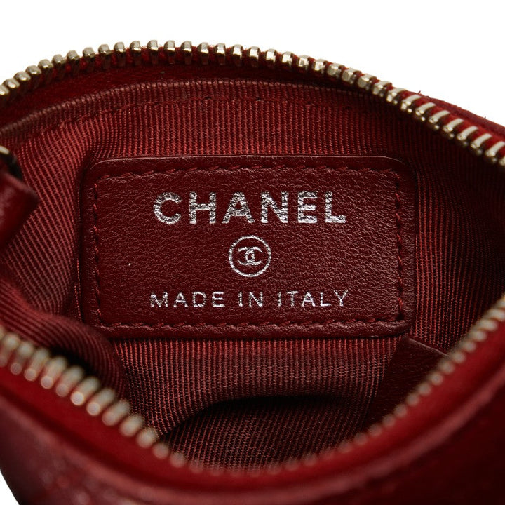 Top Quality Chanel Matrases Cocomark Coin Cases Wine Red  Leather  CHANEL