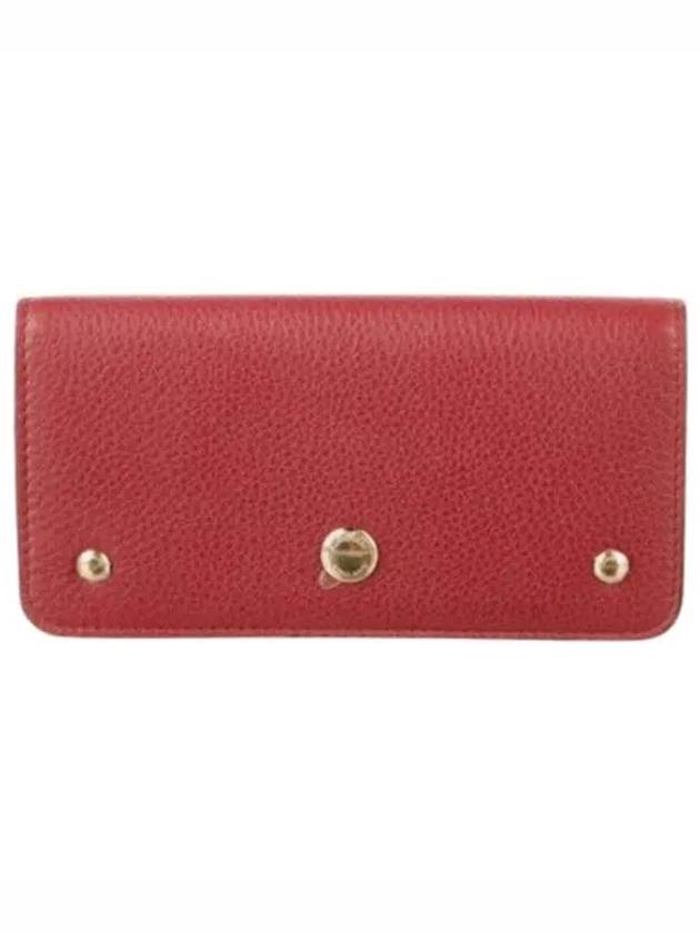 Burberry Rowe Calf Leather Long Wallet Red