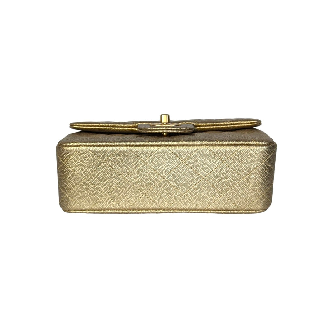 Top Quality Chanel Metallic Grained Calfskin Mini Top Handle Bag