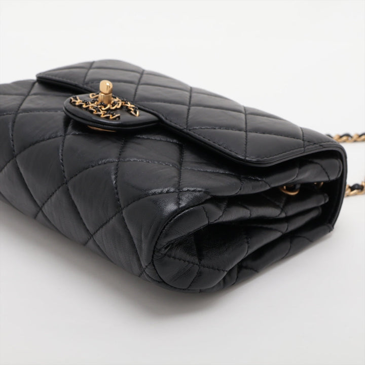 Top Quality Chanel Matrasse Single Flap Single Chain Bag Black